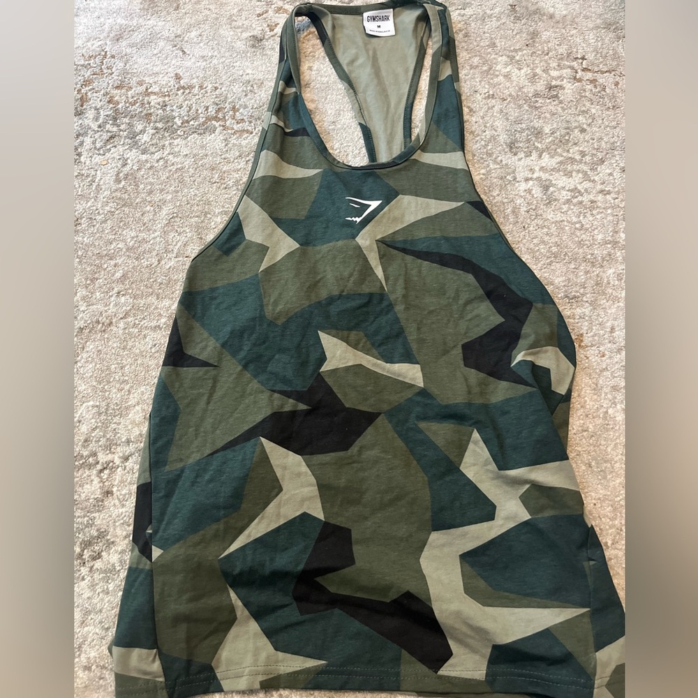 Gymshark Men's Camo Breathable Sleeveless Muscle Tank Top Athletic Top Size M